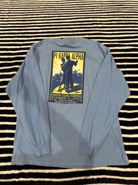 Pi Kappa Alpha Light Blue Long Sleeve Tee with Yellow Graphic